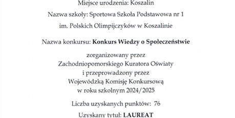 Sukcesy naszych uczniów