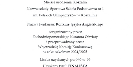 Sukcesy naszych uczniów
